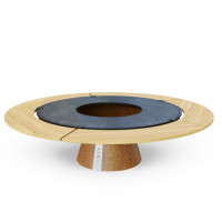 Дровяной очаг AHOS BIG SPHERE LOW 100 см со столом, ржавый - axos_big_sfera_iron