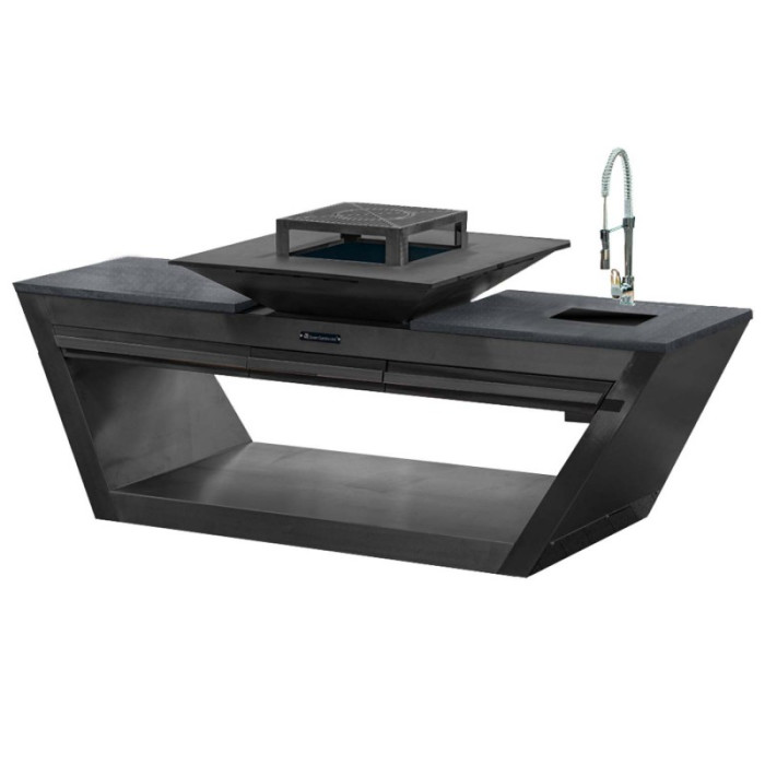 Уличная кухня Quan Rolling Kitchen Carbonc мойкой и водонагревателем - 1002035