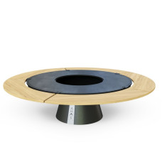 Дровяной очаг AHOS BIG SPHERE LOW 100 см со столом, черный - axos_big_sfera_wood