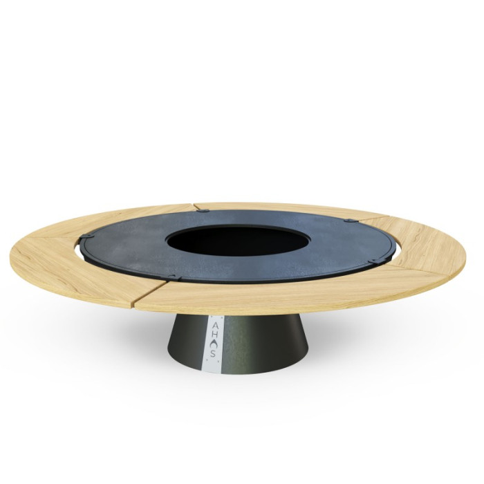 Дровяной очаг AHOS BIG SPHERE LOW 100 см со столом, черный - axos_big_sfera_wood