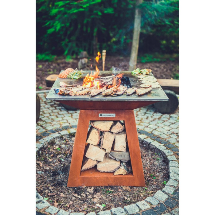 Дровяной гриль Quan Quadro Premium Large Corten 100 х 100 - QN91021