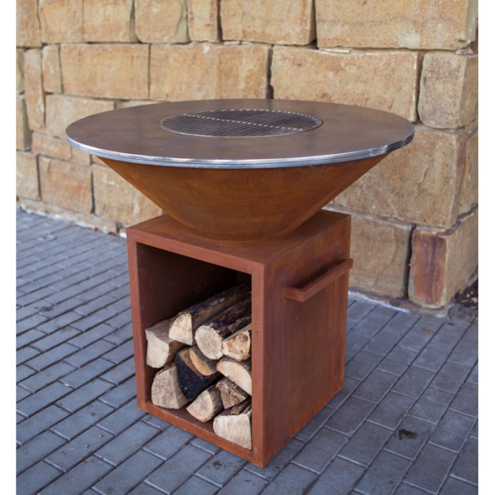 Дровяной гриль-мангал AHOS BOX, ржавый - AHOS_BOX_1000