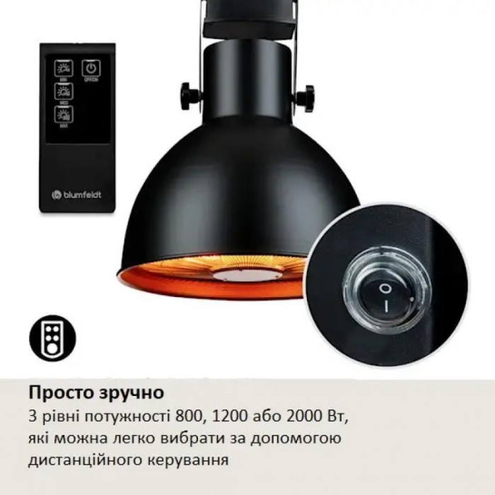 Инфракрасный электрический обогреватель Blumfeldt Heatbell Ceiling Smart, 2 кВт - 10038417