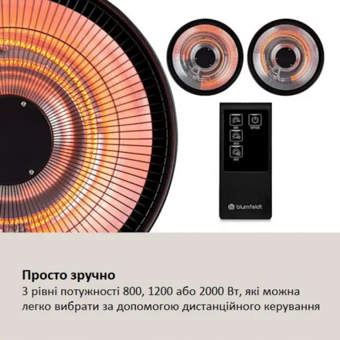 Инфракрасный электрический обогреватель Blumfeldt Heatbell Wall Smart, 2 кВт - 10038413