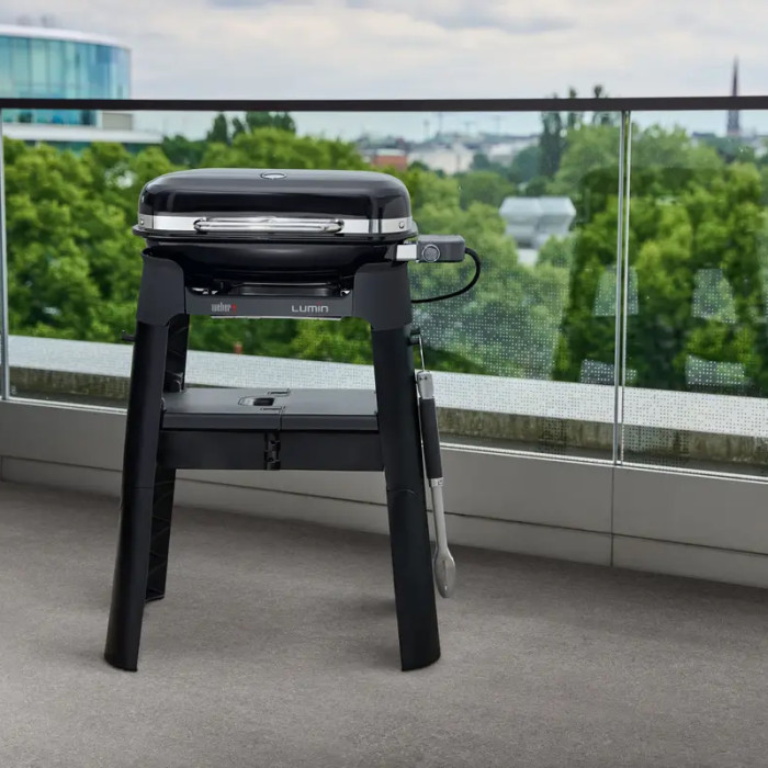 Гриль электрический Weber Lumin Compact с подставкой, черный - 91010879