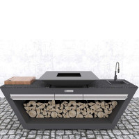 Уличная кухня Quan Rolling Kitchen Carbon GASс мойкой и водонагревателем на газу - 1002038