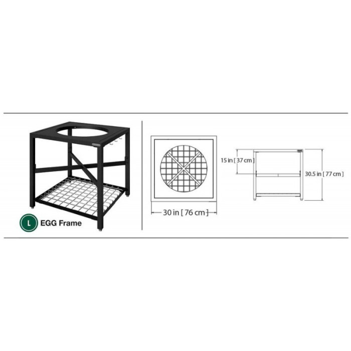 Стол с отверстием для гриля L Big Green Egg 120212