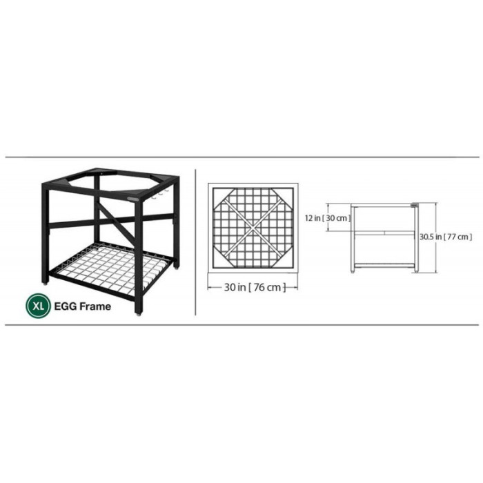 Стол с отверстием для гриля XL Big Green Egg 120229