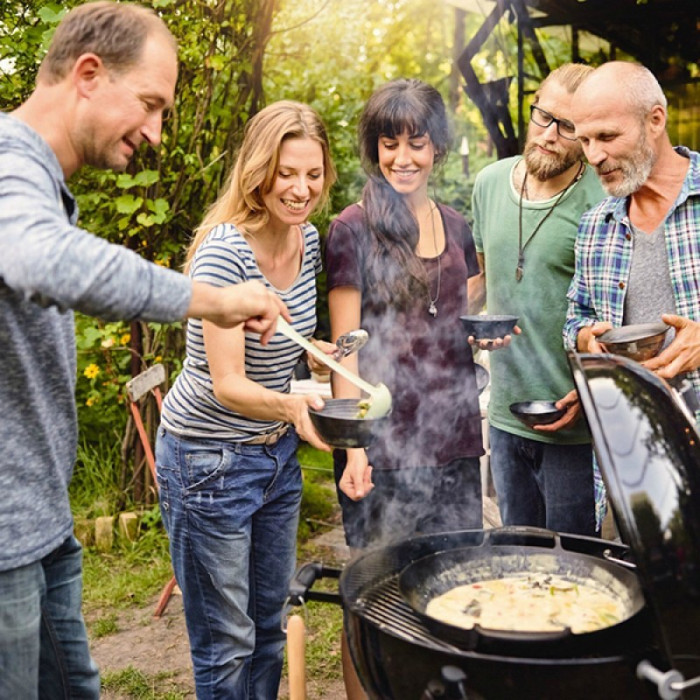Сковорода ВОК з вставкою-пароваркою и кришкою, Weber Gourmet BBQ System, чавун
