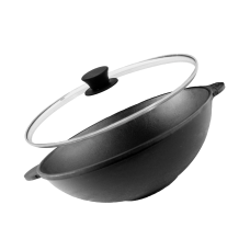 Чавунна сковорода WOK з кришкою 3,7 л
