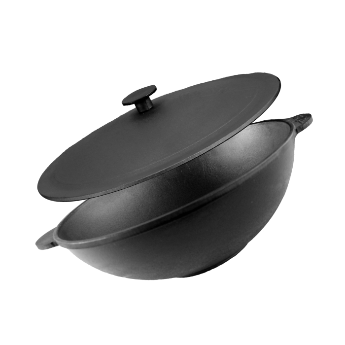 Чугунная сковорода WOK с чугунной крышкой 4,7л