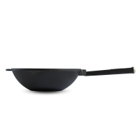Чугунная сковорода с деревянной ручкой Black и чугунной крышкой WOK 2,8 л.