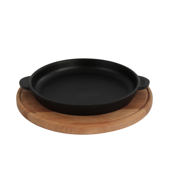 Сковорода чавунна з круглою підставкою 180 х 25 мм