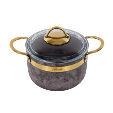 Каструля Brioni антипригарна Royal Stone Sandstone gold 18 см, 2,5 л