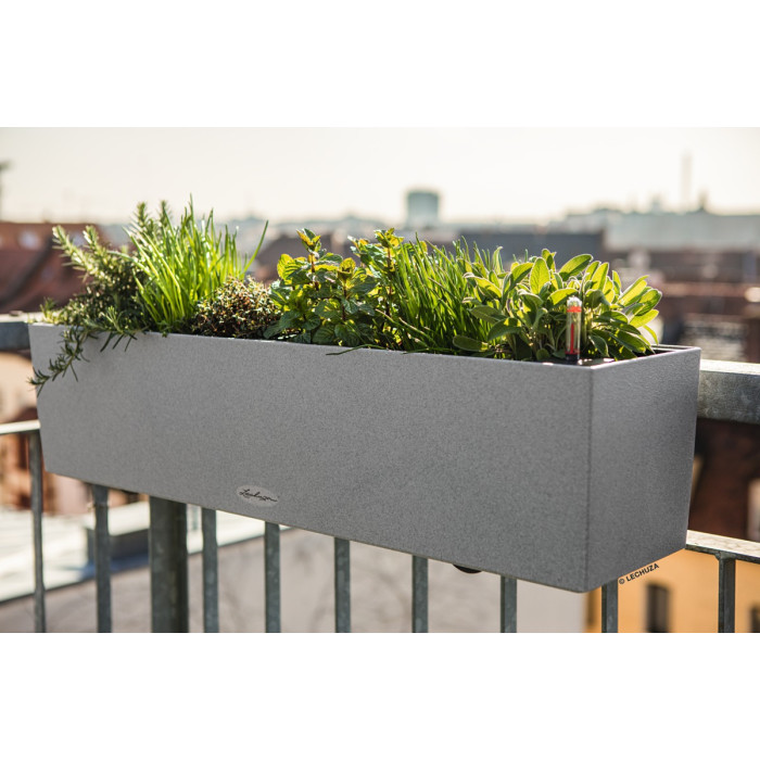 Вазон Lechuza Balconera Stone 80, серый-камень