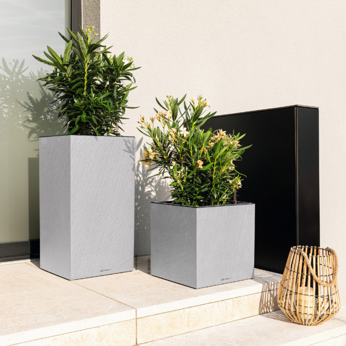 Вазон Lechuza CANTO stone 30 LED low, светло-серый