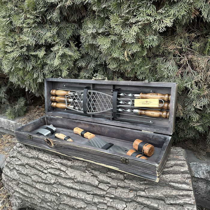 Подарунковий набір Майстер BBQ темна текстура