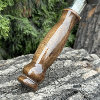 Подвійний шампур Mzavod з дерев'яною ручкою 630х12х3мм ретро