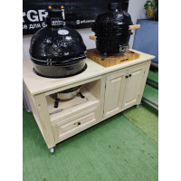 Стол для гриля Primo, Big Green Egg, Kamado Joe деревянный с нишами GRILLI 009694