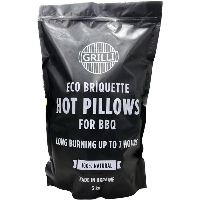 Дерево-вугільний екобрикет Hot Pillows 3 кг GRILLI 777777