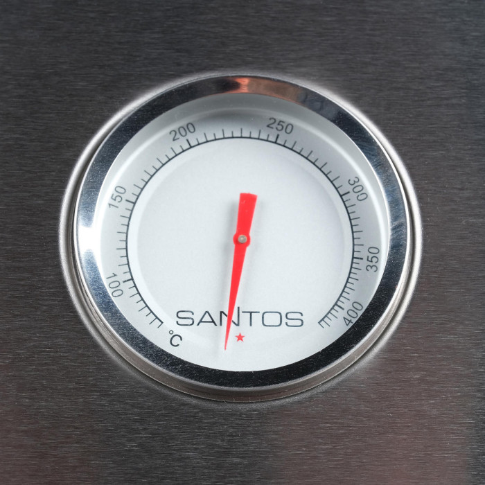 Газовый гриль SANTOS S-401, с боковой горелкой, нержавеющая сталь 900266