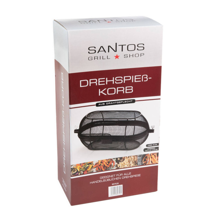 Кошик-сітка для рожна SANTOS, для гриля, кругла, чорна, антипригарна 897535
