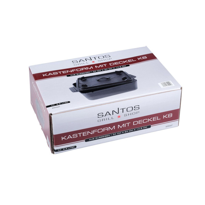 Чавунний казан-форма для хліба SANTOS K8 з кришкою 5,5л, 34 х 24 см 899447