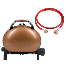 КОМПЛЕКТ Портативный переносной газовый гриль O-GRILL 500, бронзовый + шланг