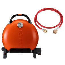 КОМПЛЕКТ Портативный переносной газовый гриль O-GRILL 600T, оранжевый + шланг