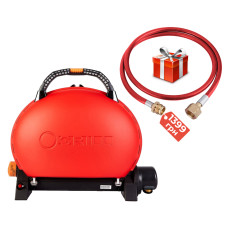 Портативный переносной газовый гриль O-GRILL 500, красный + шланг в подарок!