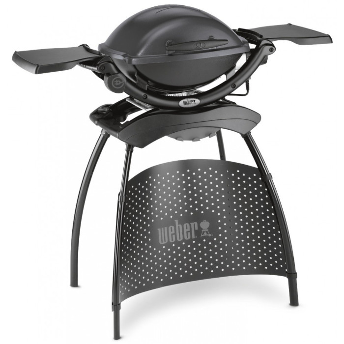 Электрический гриль Weber Q1400 (черный) с подставкой 52020879