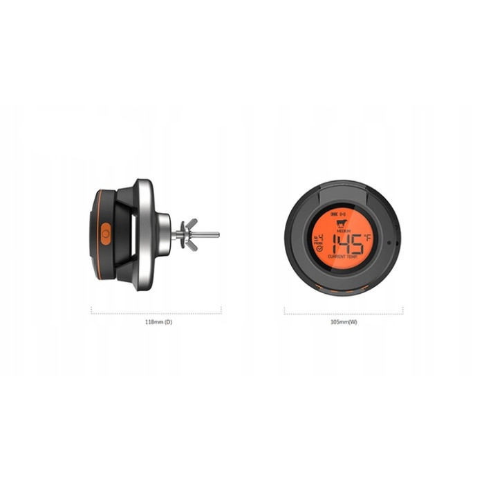Цифровой Bluetooth термометр в крышку гриля с 2-мя щупами GRILLI 555501