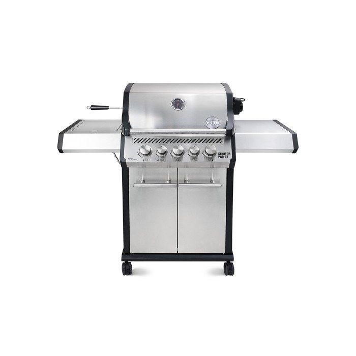 Газовый гриль GRILLI Senator PRO-32, с боковой и задней горелкой, нержавеющая сталь 700377
