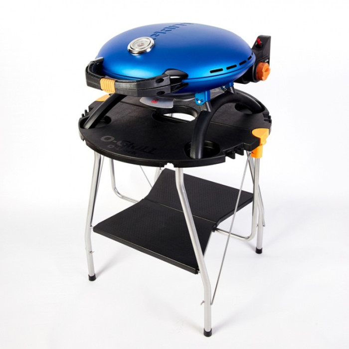 Портативный переносной газовый гриль O-GRILL 700T, синий