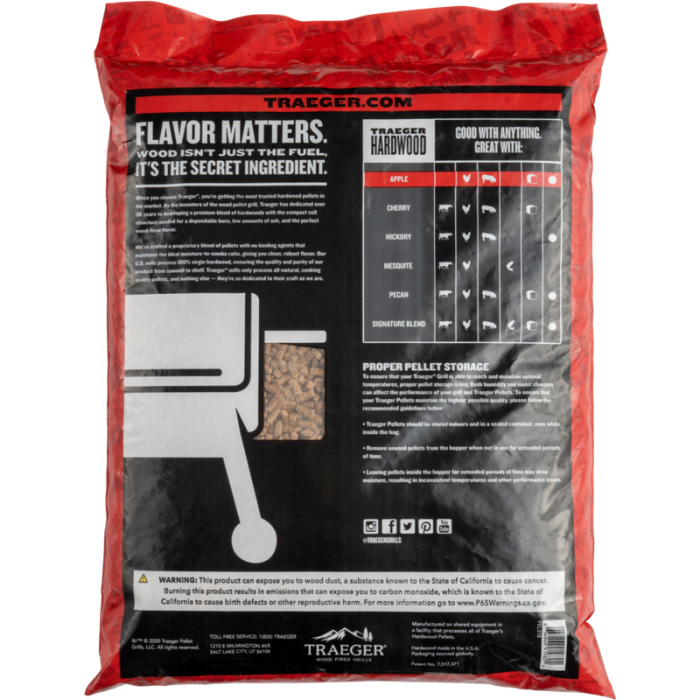 Пеллеты для гриля Яблоко 9кг (20л) TRAEGER PEL318