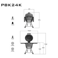 Керамический угольный гриль Pit Boss K24, серый, 10763