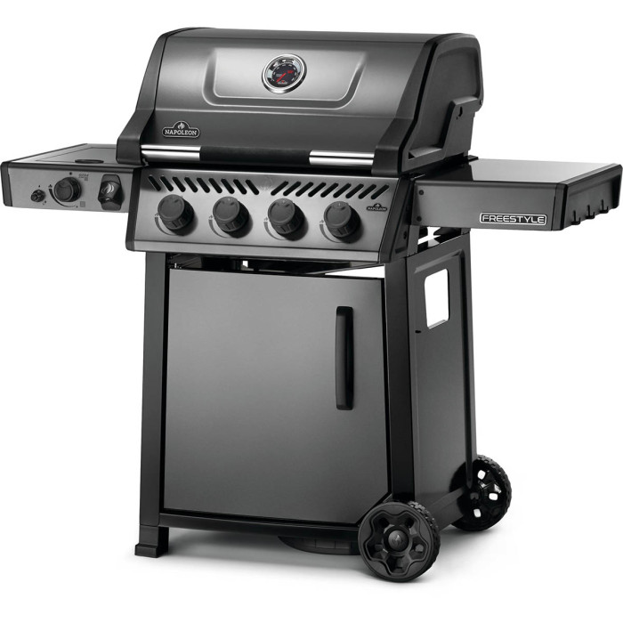 Газовый гриль Napoleon Freestyle 425 с боковой конфоркой Sizzle Zone и дверкой, графитовый F425DSIBPGT-RC
