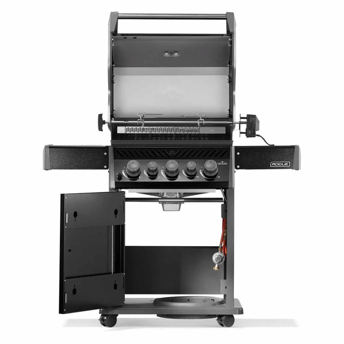 Газовый гриль Napoleon Rogue 425R с боковой конфоркой Sizzle Zone и вертелом, чёрный RB425RSBPK-2-UA-R