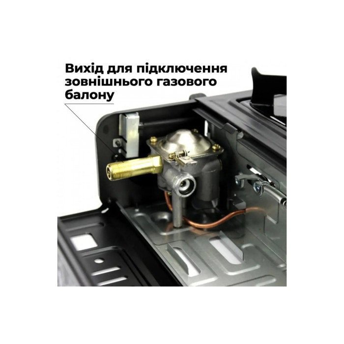 Комплект портативная газовая плита Happy Home + баллон взрывобезопасный, 12л металл + шланг с редуктором setBDZ15541005