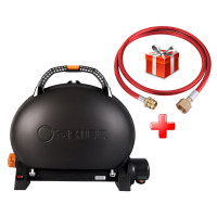 КОМПЛЕКТ Портативний переносний газовий гриль O-GRILL 500, чорний + шланг