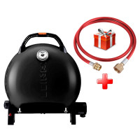 КОМПЛЕКТ Портативний переносний газовий гриль O-GRILL 600T, чорний + шланг