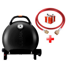 КОМПЛЕКТ Портативный переносной газовый гриль O-GRILL 600T, черный + шланг