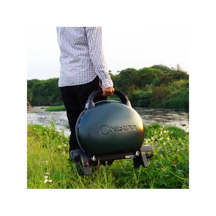 Портативный переносной газовый гриль O-GRILL 500, зеленый