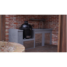 Уличная кухня с керамическим угольным грилем Kamado Joe Classic II BLACK (2,62 м.п.)