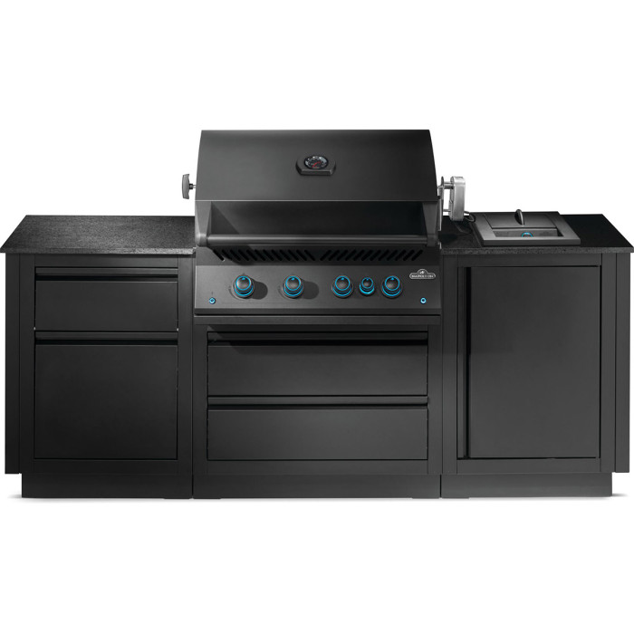 Летняя кухня Napoleon Oasis 100 с газовым грилем 700 Series BIG 32 матовая чёрная OASIS-100-BIG-32MK