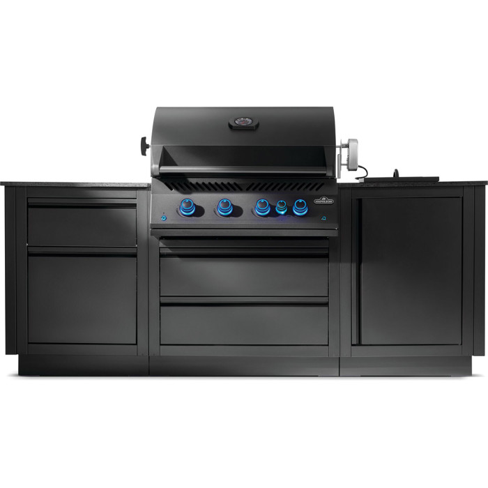 Летняя кухня Napoleon Oasis 100 с газовым грилем 700 Series BIG 32 матовая чёрная OASIS-100-BIG-32MK