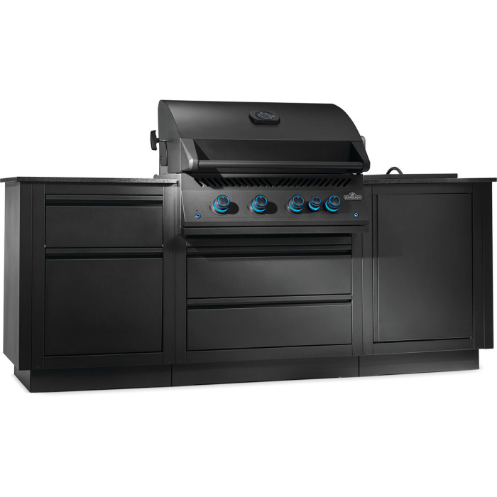 Летняя кухня Napoleon Oasis 100 с газовым грилем 700 Series BIG 32 матовая чёрная OASIS-100-BIG-32MK