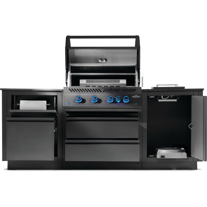 Летняя кухня Napoleon Oasis 100 с газовым грилем 700 Series BIG 32 матовая чёрная OASIS-100-BIG-32MK
