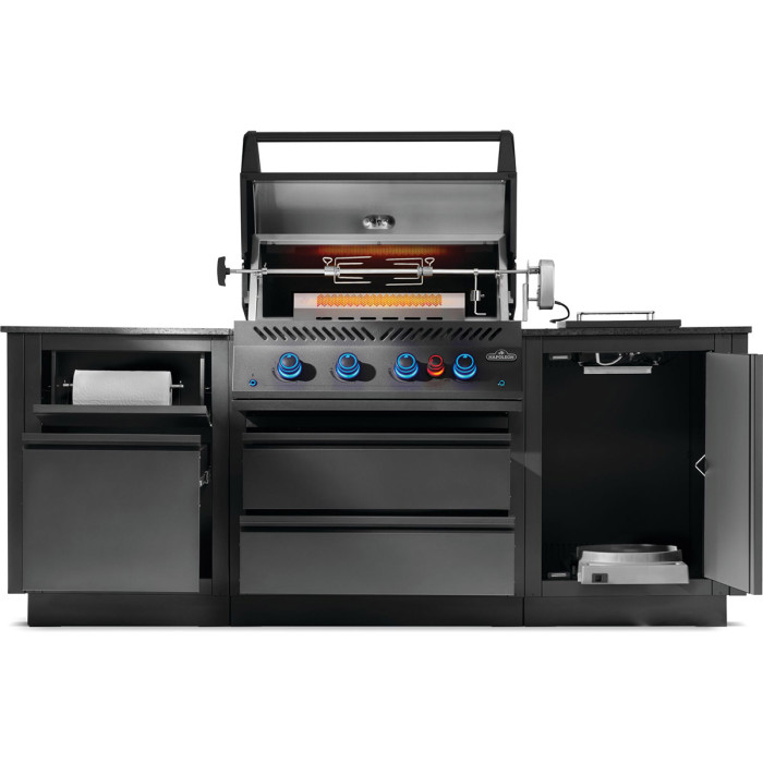 Летняя кухня Napoleon Oasis 100 с газовым грилем 700 Series BIG 32 матовая чёрная OASIS-100-BIG-32MK
