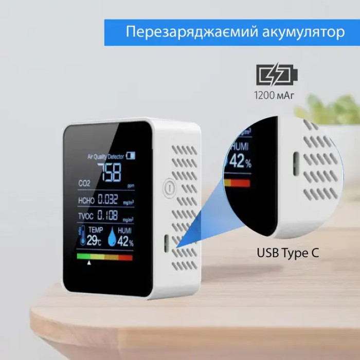 Монитор качества воздуха GRILLI 5в1 White 777664